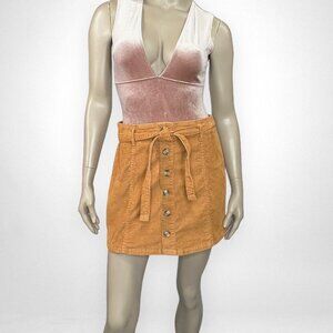 AMERICAN‎ EAGLE High Rise A-Line Corduroy Brown Skirt 6